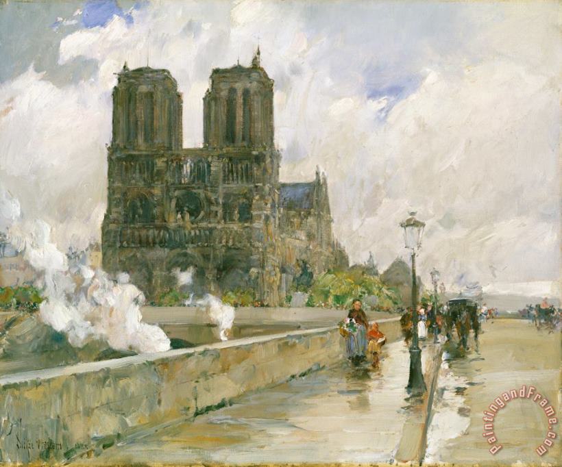Childe Hassam Notre Dame Cathedral - Paris Art Painting