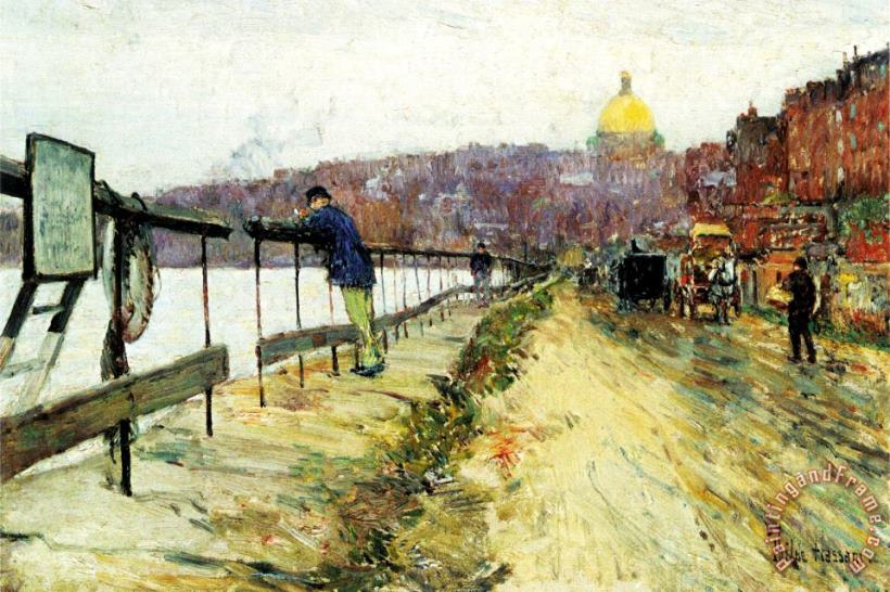 Childe Hassam River And Beacon Hill Art Painting