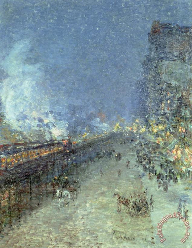 The El painting - Childe Hassam The El Art Print