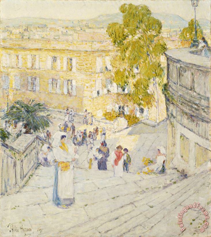 The Spanish Steps Of Rome painting - Childe Hassam The Spanish Steps Of Rome Art Print