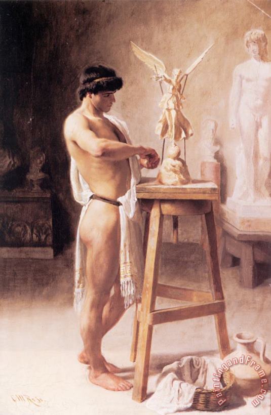 Christian Meyer Ross In The Sculptor's Studio Art Painting