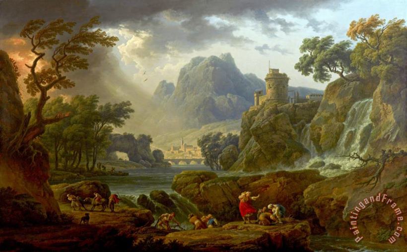 Claude Joseph Vernet Mountain Landscape with Approaching Storm Art Painting