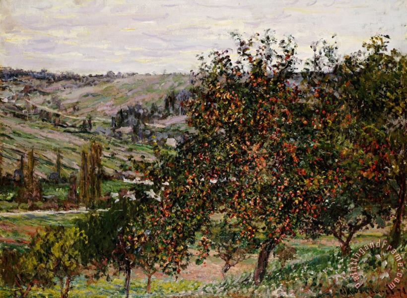Claude Monet Apple Trees near Vetheuil Art Painting