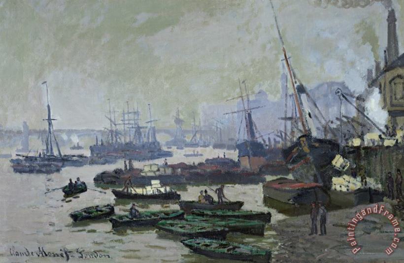 Claude Monet Boats in the Pool of London Art Painting