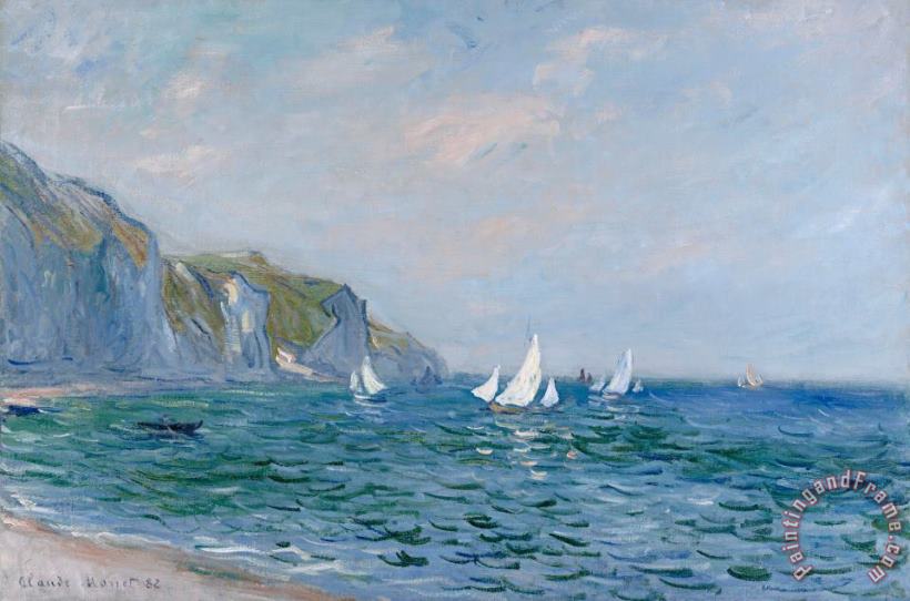 Claude Monet Cliffs and Sailboats at Pourville Art Print