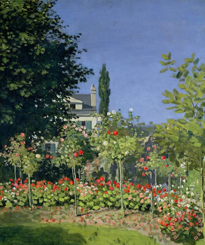 Claude Monet Flowering Garden at Sainte-Adresse Art Print