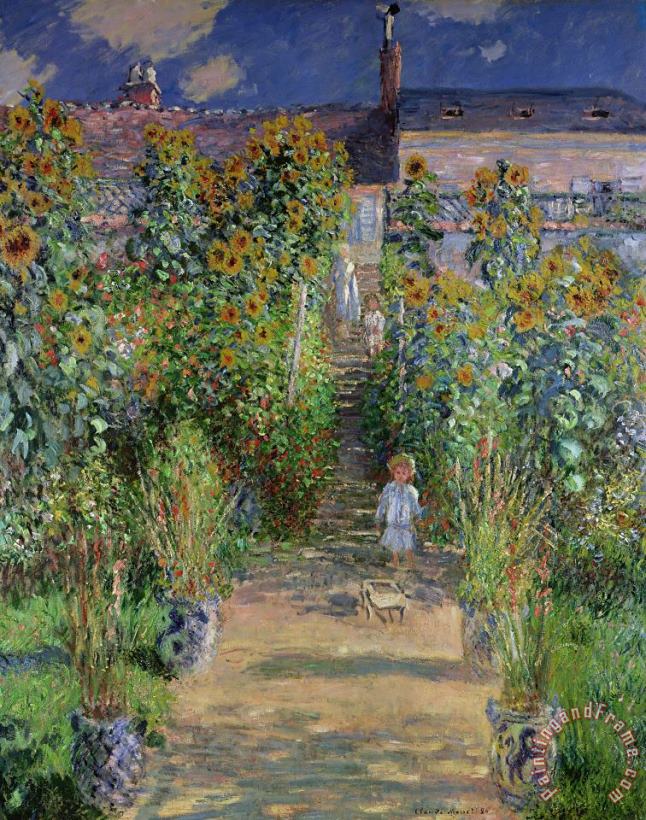 Claude Monet Garden at Vetheuil Art Painting