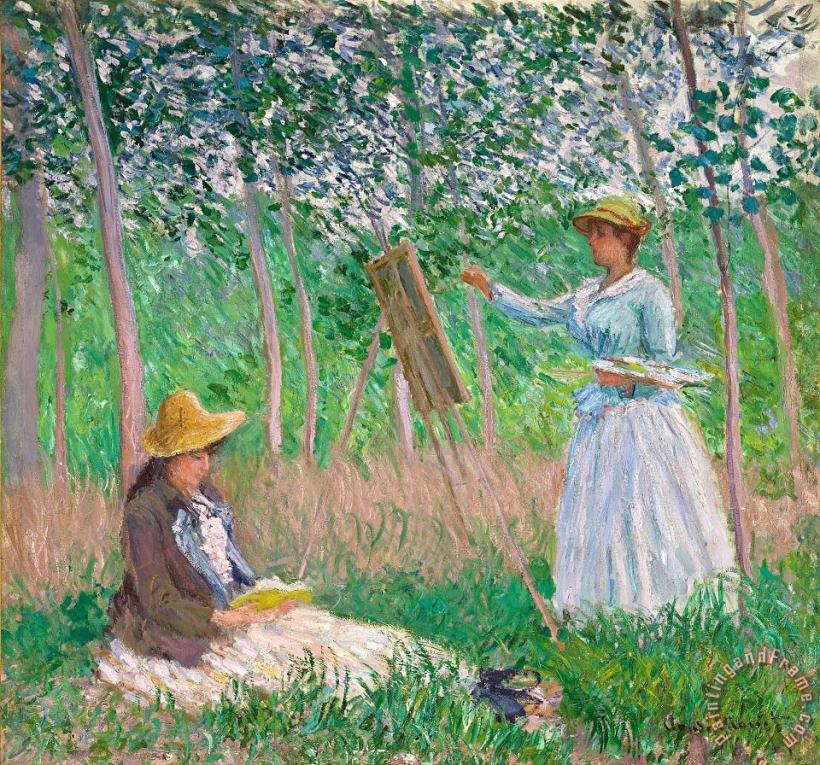 Claude Monet In The Woods At Giverny Art Painting