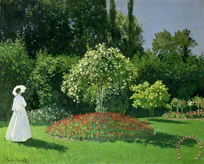 Jeanne Marie Lecadre in the Garden painting - Claude Monet Jeanne Marie Lecadre in the Garden Art Print