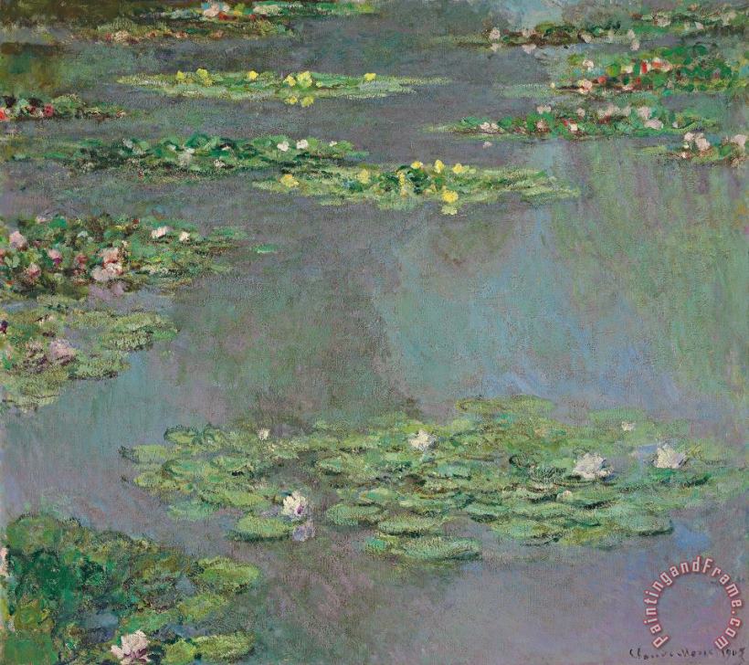 Nympheas painting - Claude Monet Nympheas Art Print