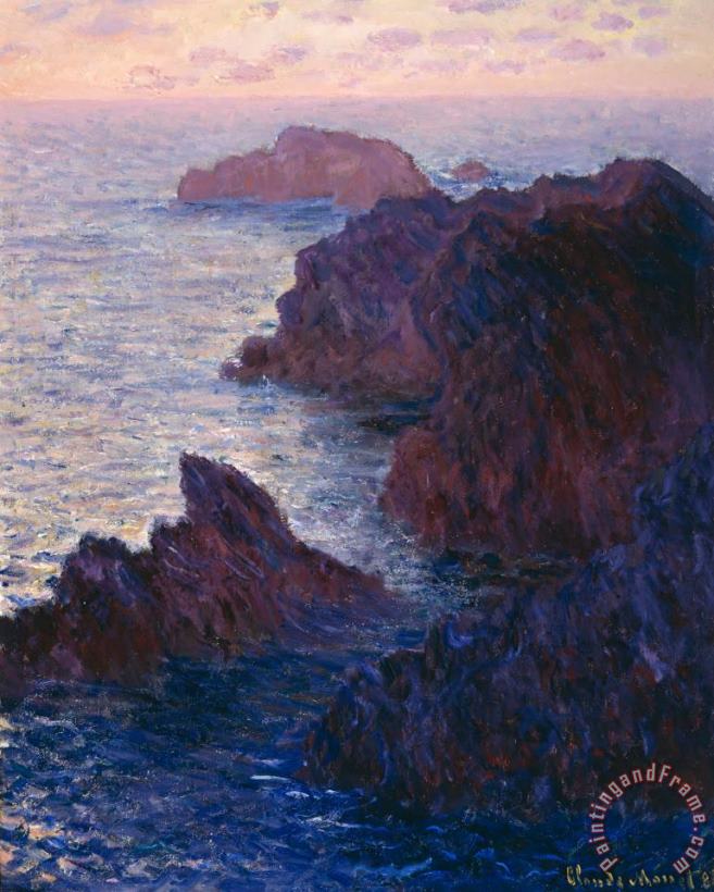 Rocks at Bell Ile painting - Claude Monet Rocks at Bell Ile Art Print