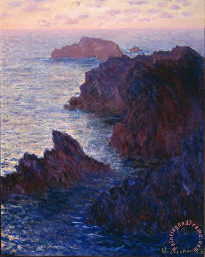 Claude Monet Rocks at Bell Ile Port Domois Art Print