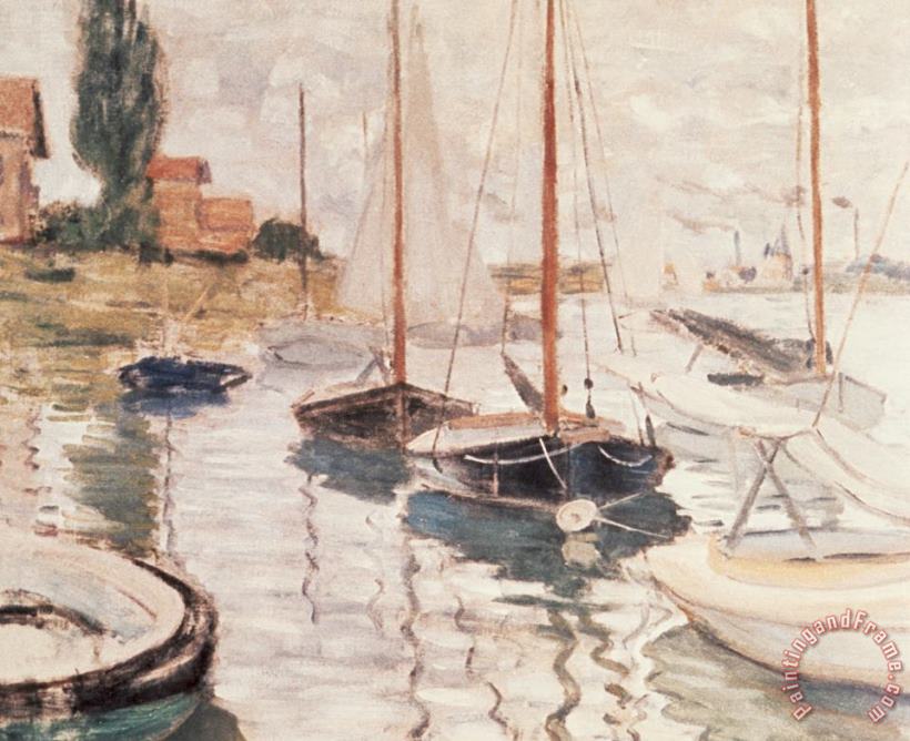 Claude Monet Sailboats on the Seine Art Painting