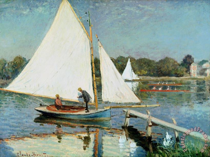 Claude Monet Sailing at Argenteuil Art Painting