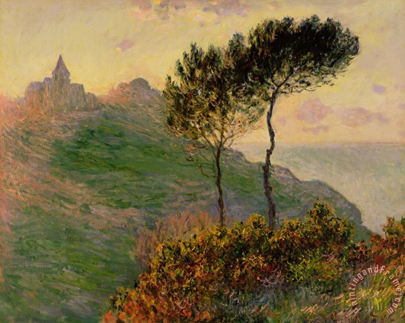 Claude Monet The Church at Varengeville against the Sunlight Art Painting