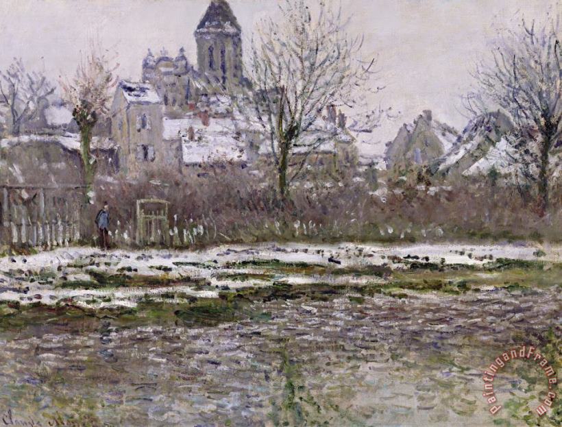 Claude Monet The Church at Vetheuil under Snow Art Painting