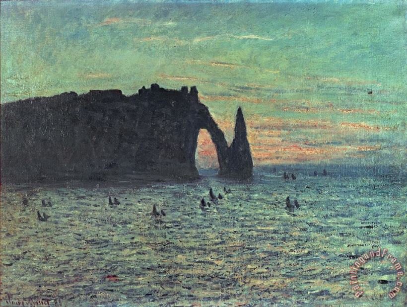 Claude Monet The Hollow Needle at Etretat Art Painting