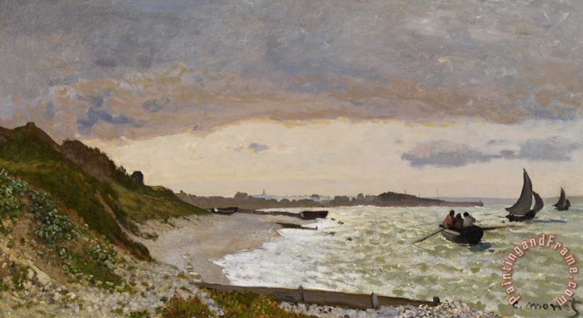 Claude Monet The Seashore At Sainte Adresse Art Print