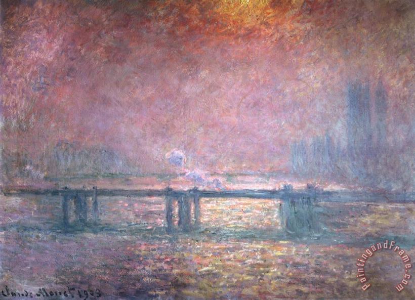The Thames at Charing Cross painting - Claude Monet The Thames at Charing Cross Art Print