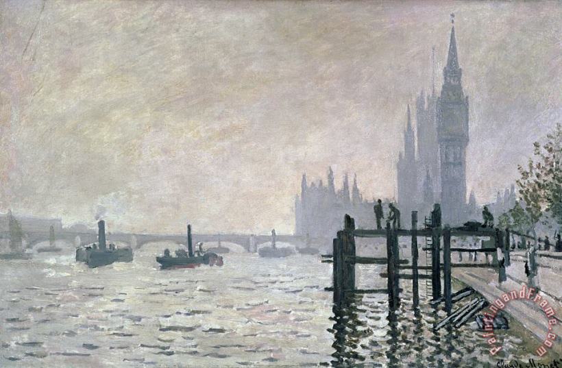The Thames below Westminster painting - Claude Monet The Thames below Westminster Art Print