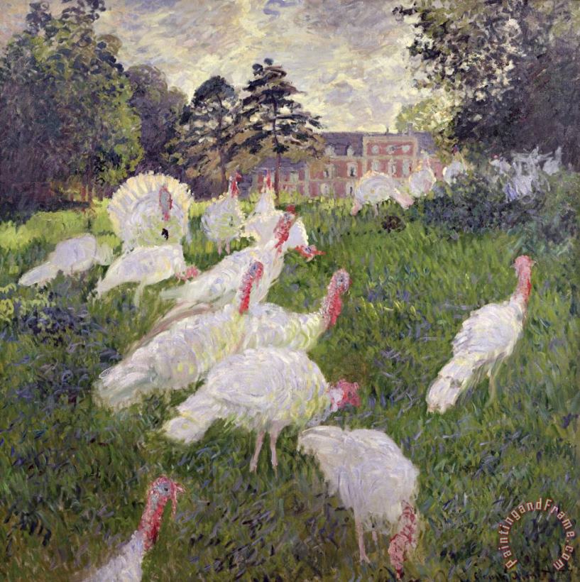 The Turkeys at the Chateau de Rottembourg painting - Claude Monet The Turkeys at the Chateau de Rottembourg Art Print