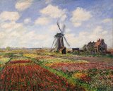Tulip Fields with the Rijnsburg Windmill by Claude Monet