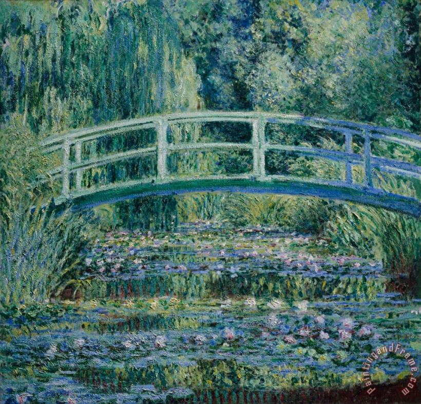 Claude Monet Water Lilies And Japanese Bridge Art Print