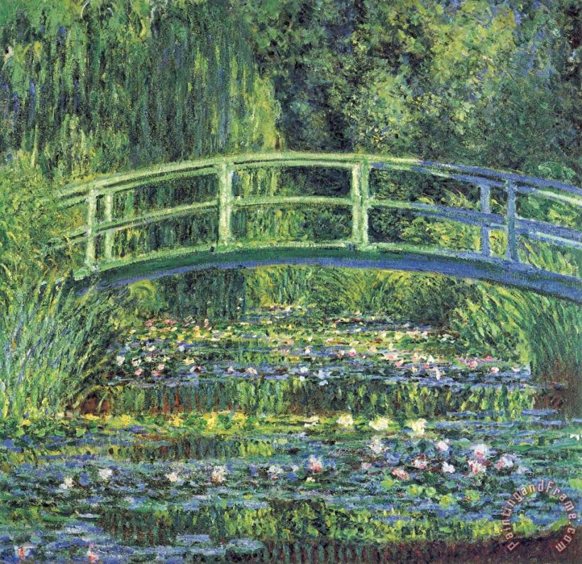 Claude Monet Waterlilies And Japanese Bridge Art Print