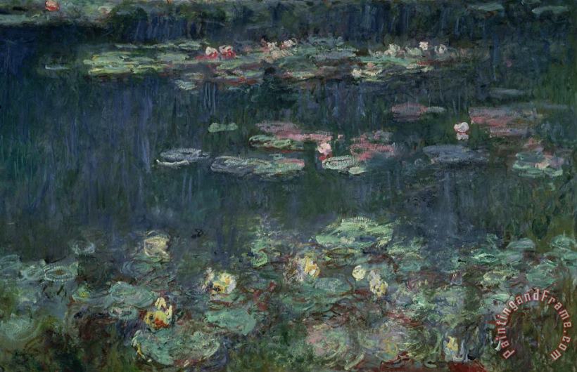 Claude Monet Waterlilies Green Reflections Art Painting