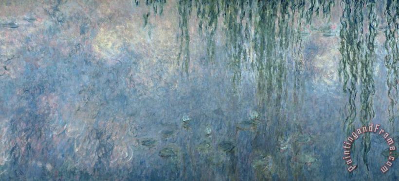 Waterlilies Morning With Weeping Willows painting - Claude Monet Waterlilies Morning With Weeping Willows Art Print