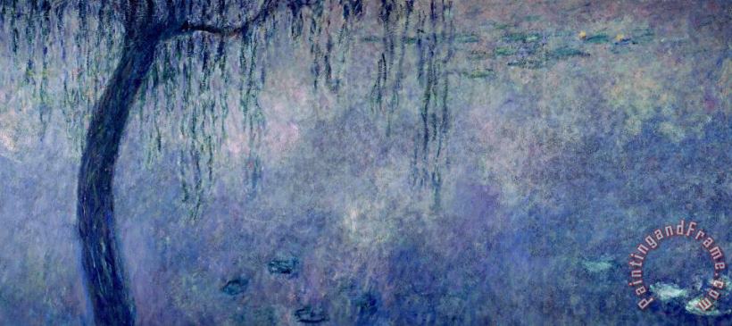 Claude Monet Waterlilies Two Weeping Willows Art Print