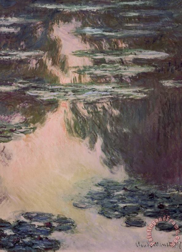 Waterlilies with Weeping Willows painting - Claude Monet Waterlilies with Weeping Willows Art Print