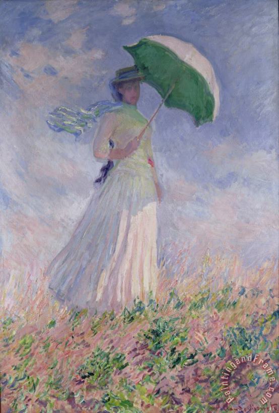 Claude Monet Woman with a Parasol turned to the Right Art Painting
