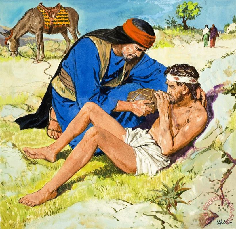The Good Samaritan painting - Clive Uptton The Good Samaritan Art Print