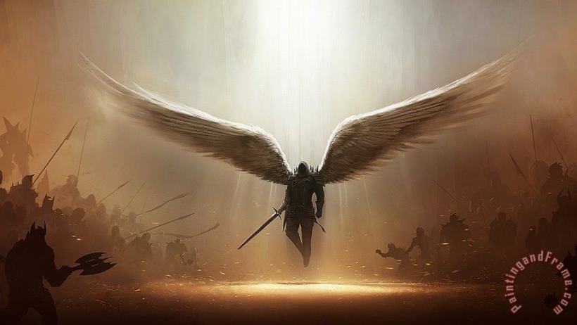 Angels Warrior painting - Collection Angels Warrior Art Print