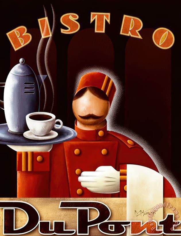 Bistro Dupont painting - Collection Bistro Dupont Art Print