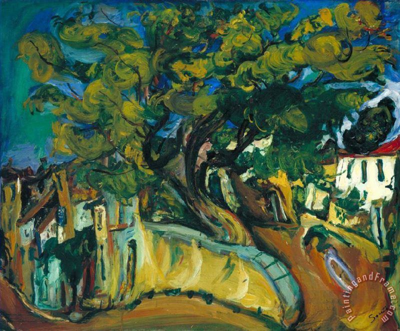 Collection Cagnes Landscape with Tree Art Painting