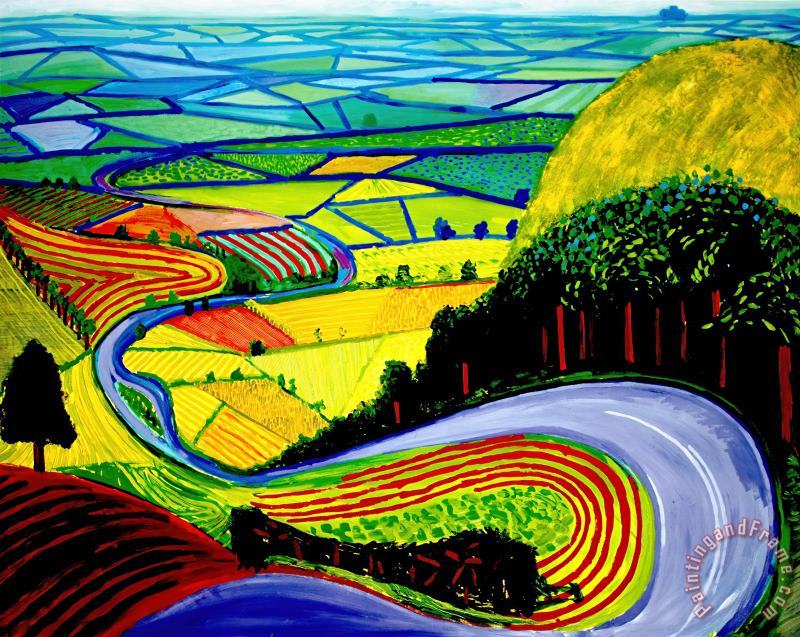 David Hockney Garrowby Hill painting - Collection David Hockney Garrowby Hill Art Print