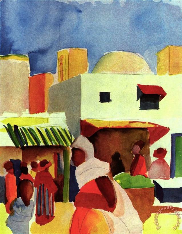 Market in Algiers 1914 painting - Collection Market in Algiers 1914 Art Print