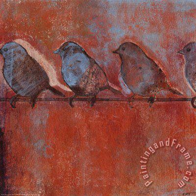 Collection Row of Sparrows I Art Painting