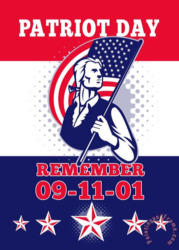 American Patriot Day Poster 911 Greeting Card painting - Collection 10 American Patriot Day Poster 911 Greeting Card Art Print