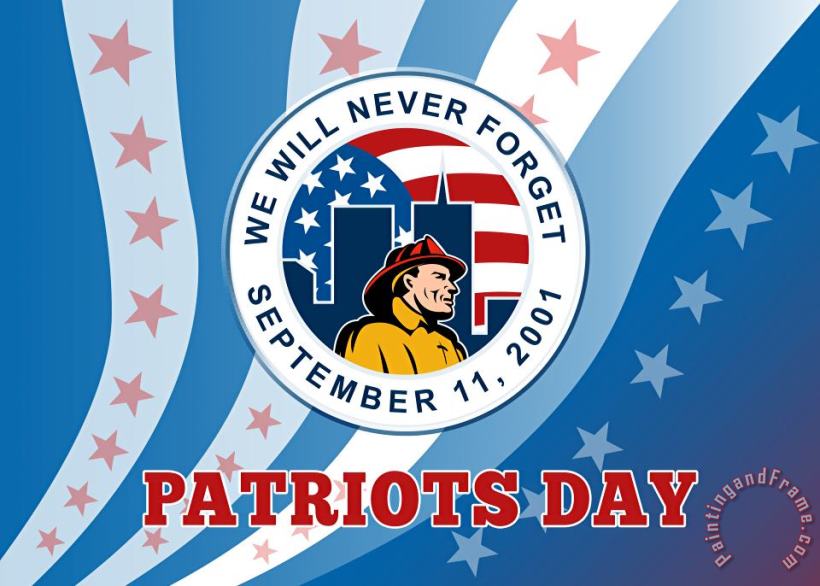 American Patriot Day Remember 911 Poster Greeting Card painting - Collection 10 American Patriot Day Remember 911 Poster Greeting Card Art Print