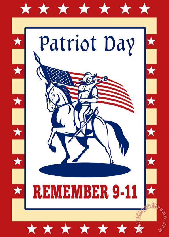 American Patriot Day Remember 911 Poster Greeting Card painting - Collection 10 American Patriot Day Remember 911 Poster Greeting Card Art Print
