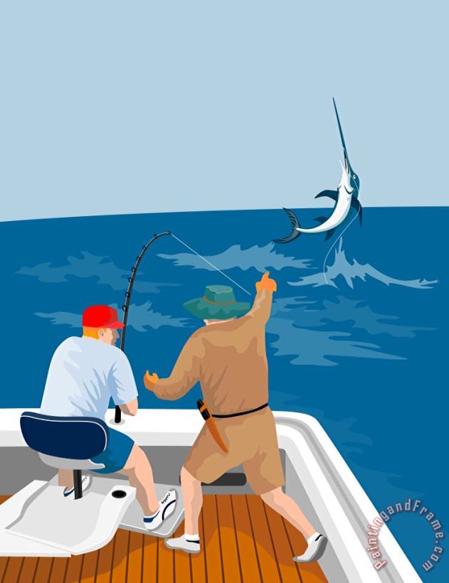Big Game Fishing Blue Marlin painting - Collection 10 Big Game Fishing Blue Marlin Art Print