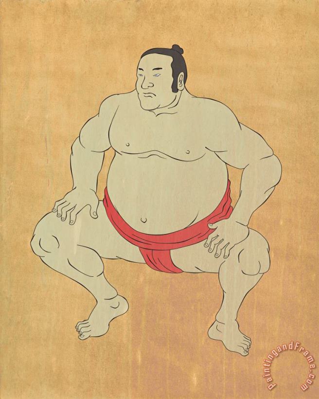 Japanese sumo wrestler painting - Collection 10 Japanese sumo wrestler Art Print
