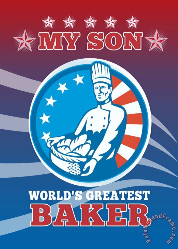 Collection 10 My Son World's Greatest Baker Son Greeting Card Poster Art Print