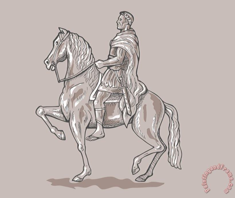 Roman emperor riding horse painting - Collection 10 Roman emperor riding horse Art Print