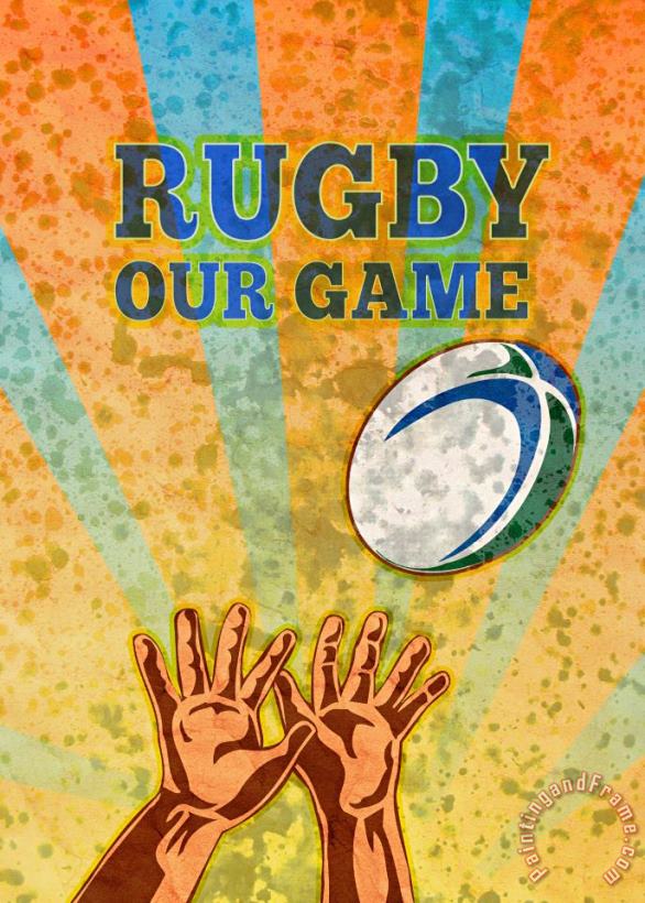Collection 10 Rugby Player Hands Catching Ball Art Print
