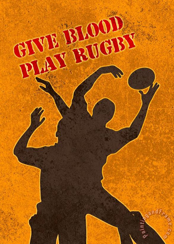 Rugby Player Jumping Catching Ball In Lineout painting - Collection 10 Rugby Player Jumping Catching Ball In Lineout Art Print