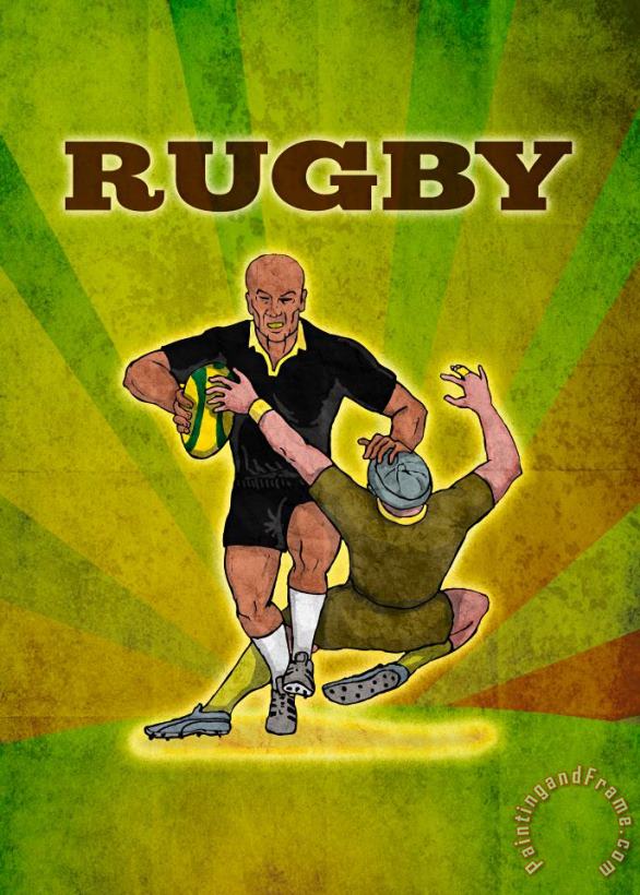 Collection 10 Rugby player running attacking with ball Art Print